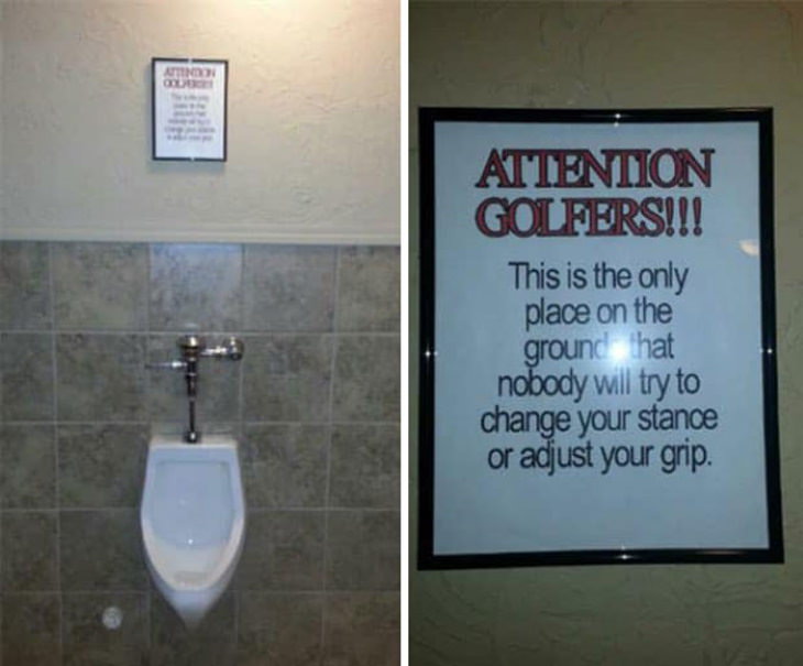 Funny Signs golf toilet