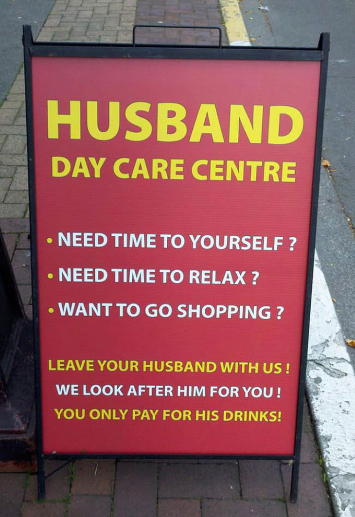 Funny Signs husband day care
