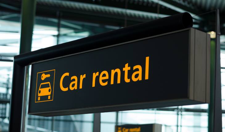 Car rental sign