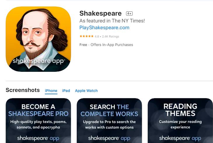 Book Apps, Shakespeare 