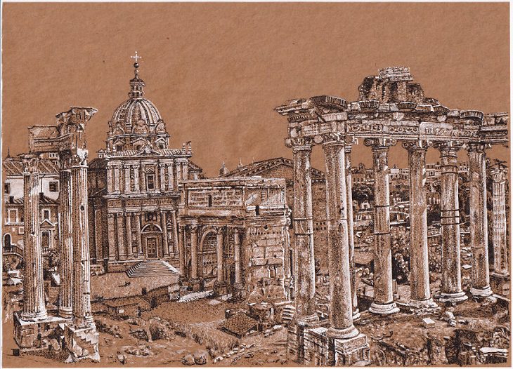 Drawings, ruins