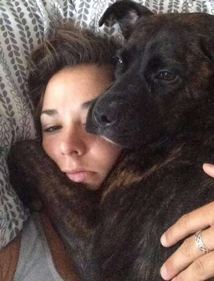 life is good- dog hug