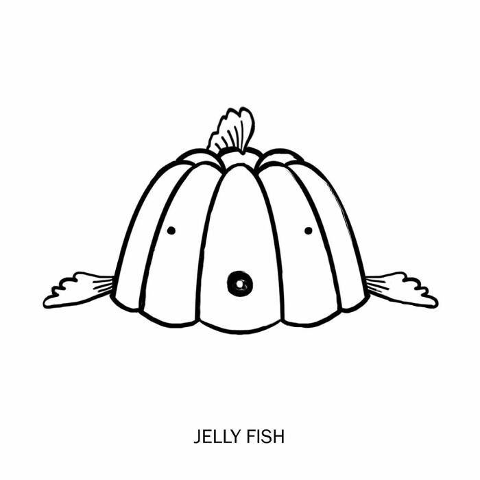 visual puns by Nadia Tolstoy jelly fish