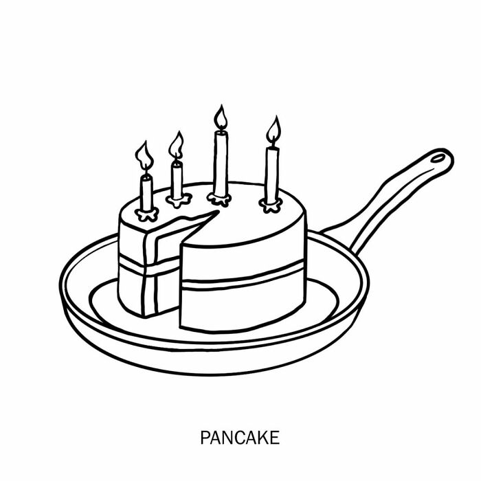 visual puns by Nadia Tolstoy pan-cake