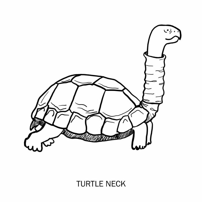 visual puns by Nadia Tolstoy turtle neck