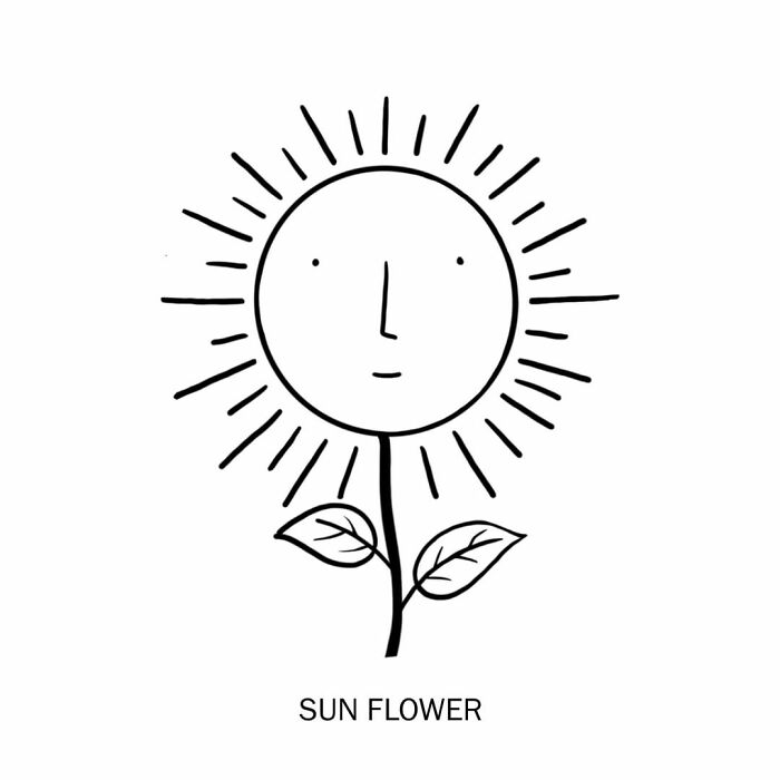 visual puns by Nadia Tolstoy sun flower