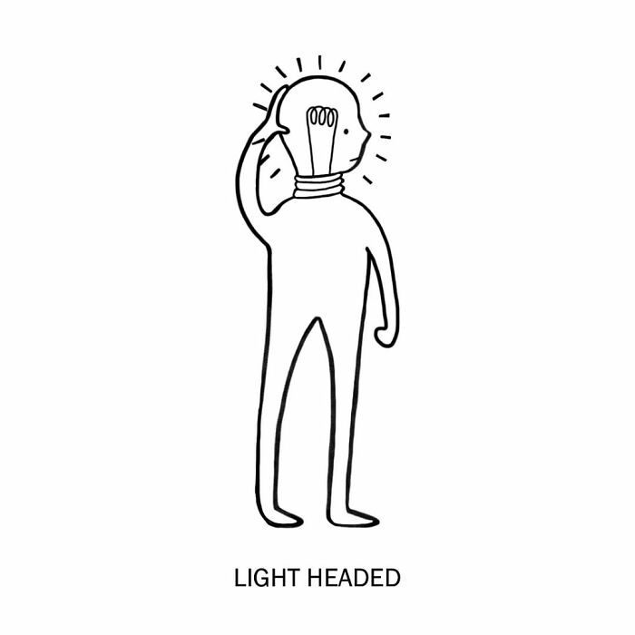 visual puns by Nadia Tolstoy light headed