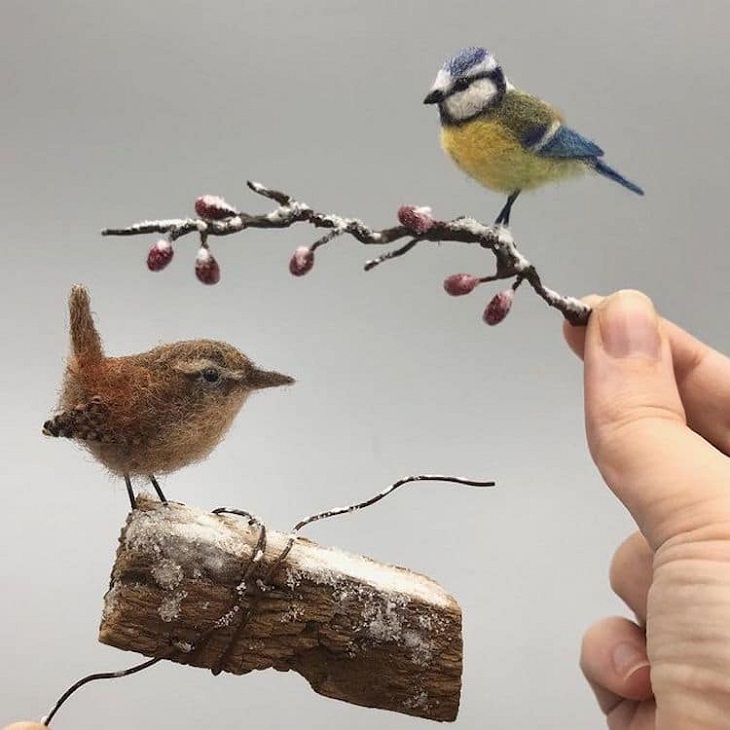 Needle-Felted Animals, birds