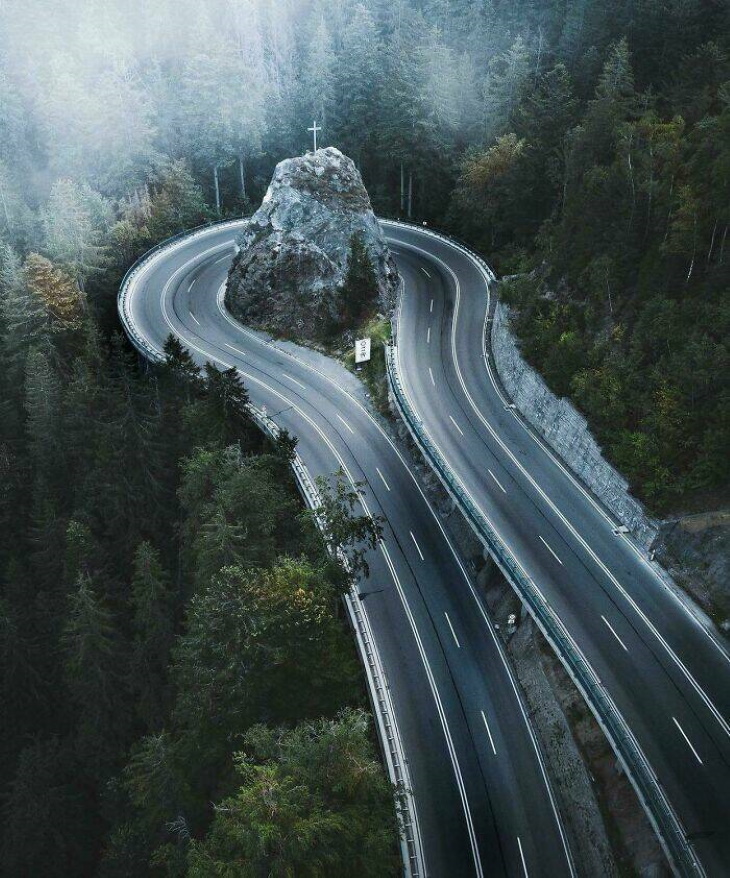 Stunning Bridges & Roads picturesque curve of the B31 road near Breitnau, Germany