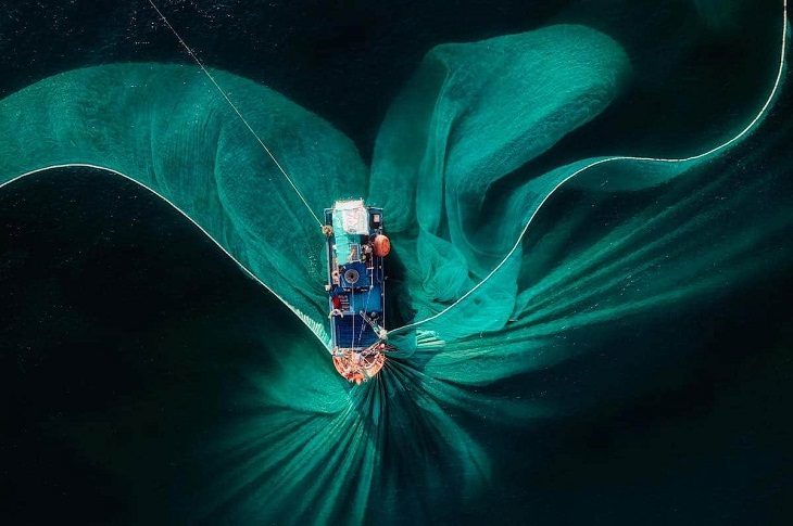 Aerial Views of Vietnam, Fishing Nets 