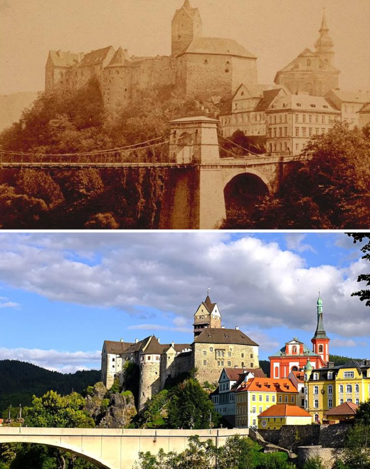 Fotos de antes y después, Loket, República Checa