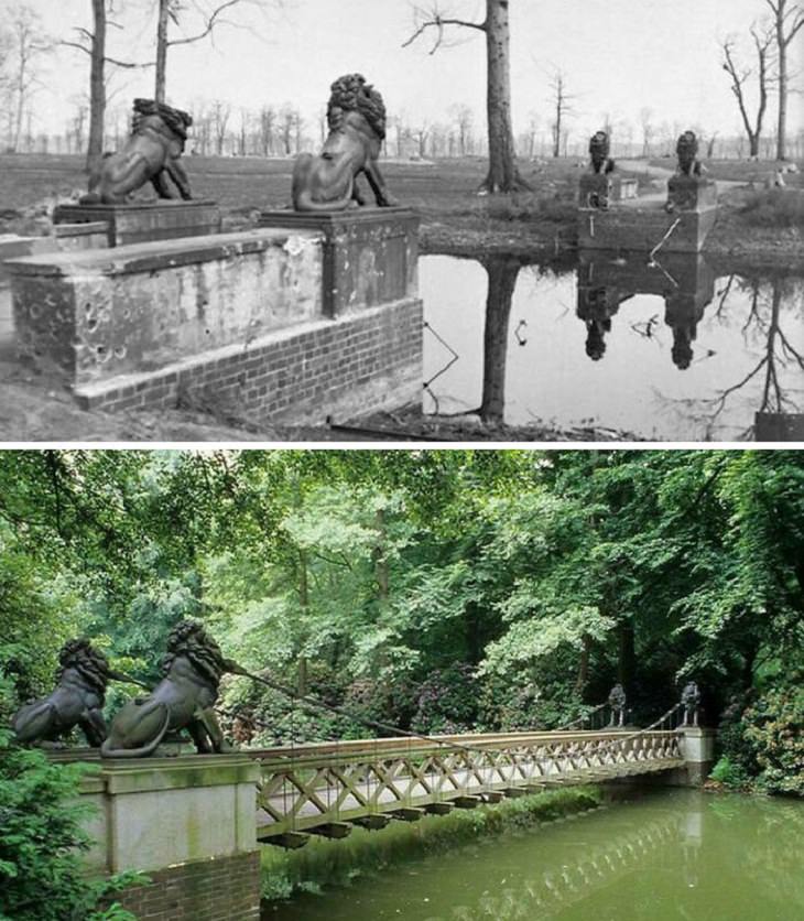 Fotos de antes y después, Tiergarten, Berlín 