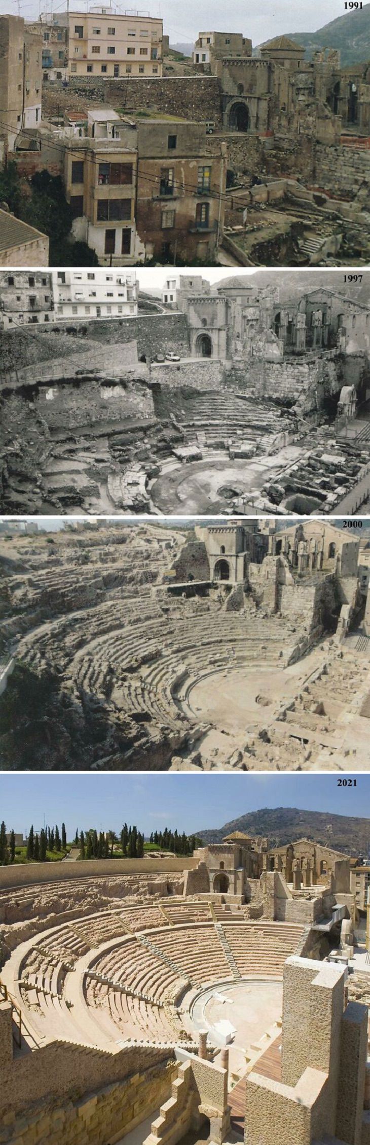 Before & After Photos, Roman Theatre Of Cartagena 