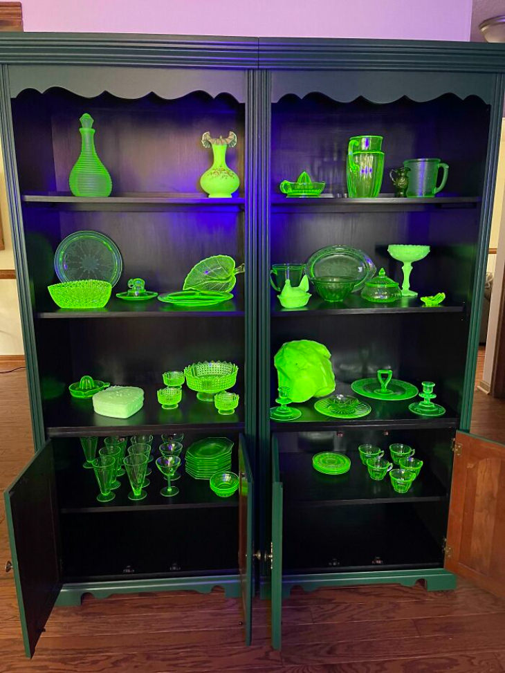 collection -  UV glow uranium glass