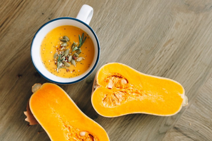 Filling Vegetables Soup and butternut squash