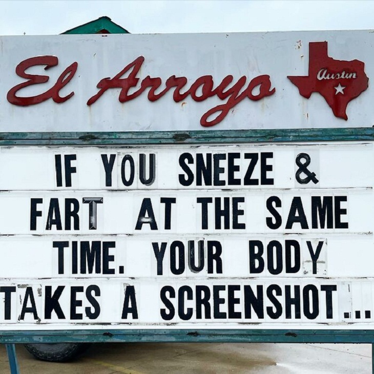 Restaurant funny signs, sneeze