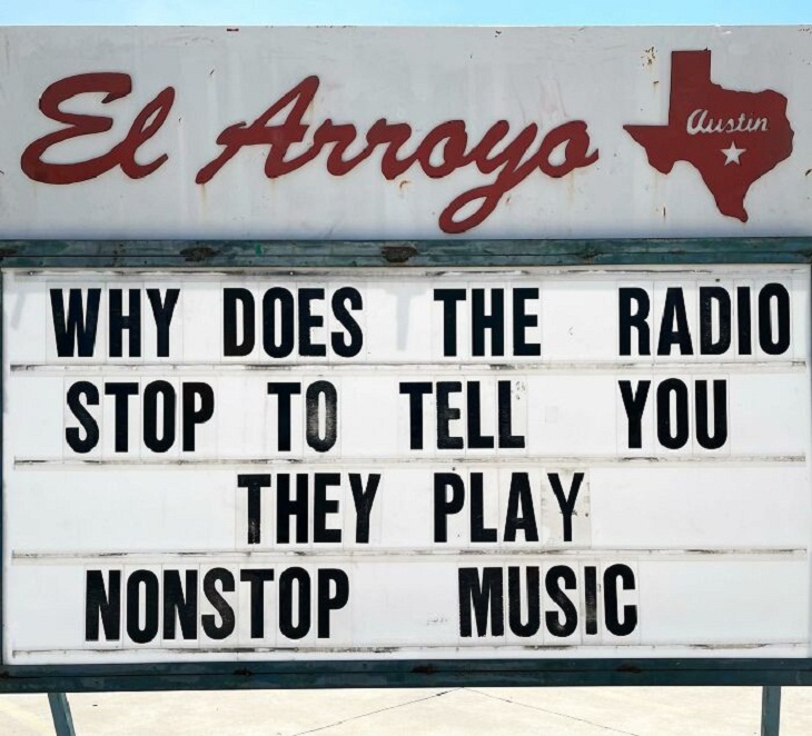 Restaurant funny signs, radio