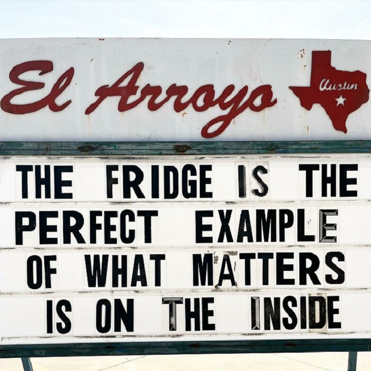Restaurant funny signs, fridge