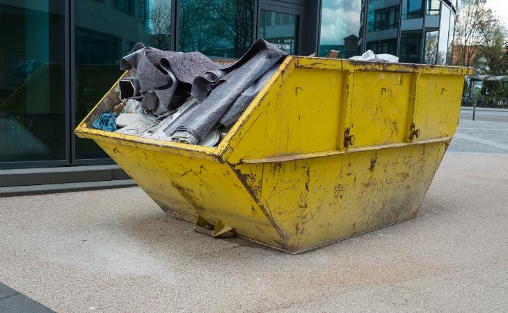 construction waste - on site dumpster