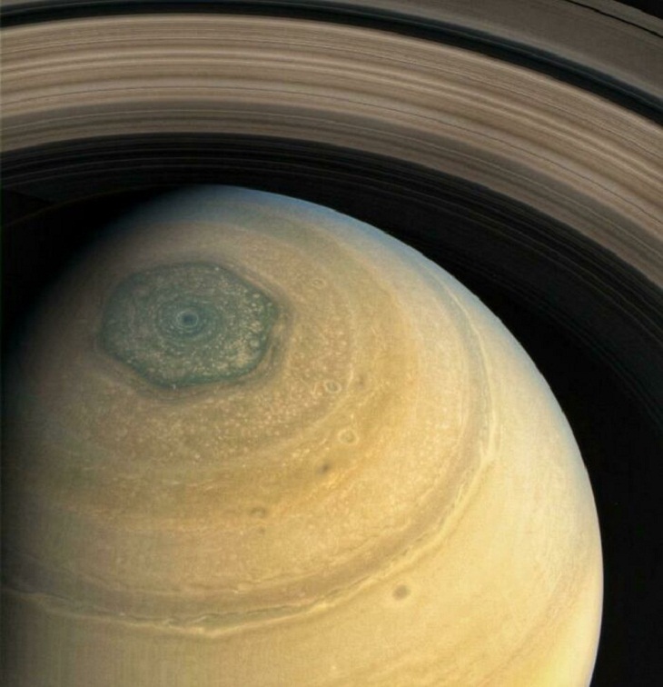 Unique Perspective,  Saturn’s North Pole
