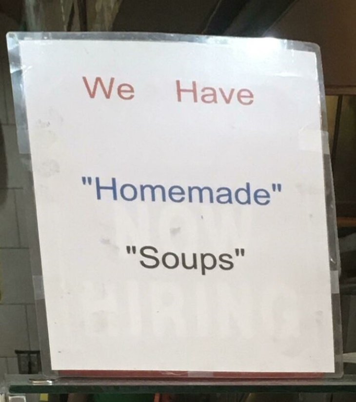 Quotation Mark Errors homemade soups