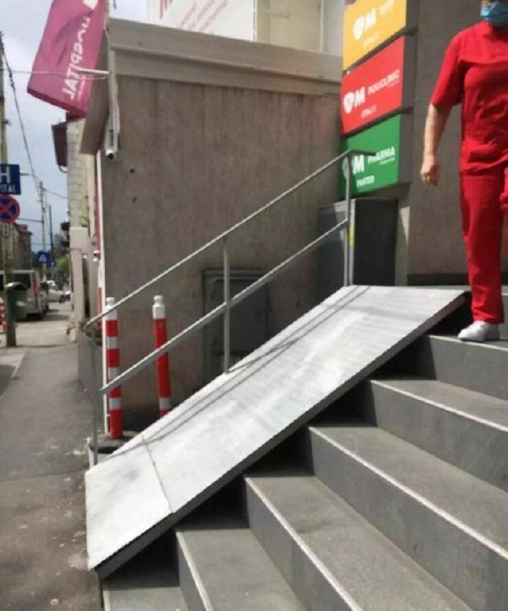 funny fails, wheelchair ramp