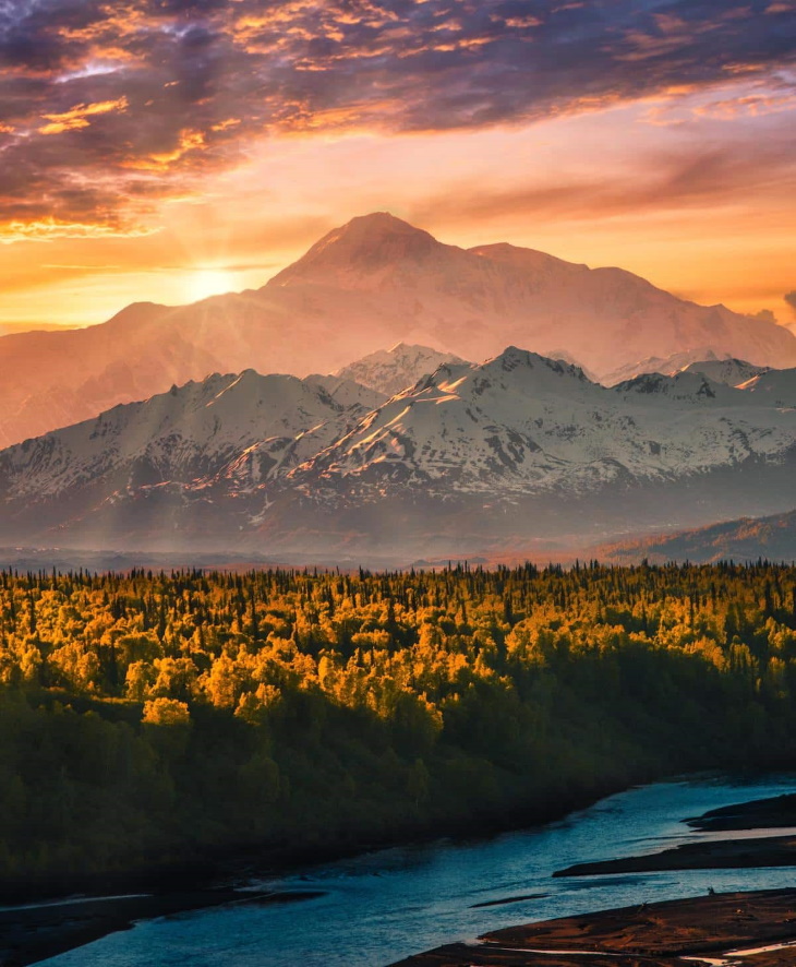 Alaska by Ian Merculieff sunset at Mt. Denali