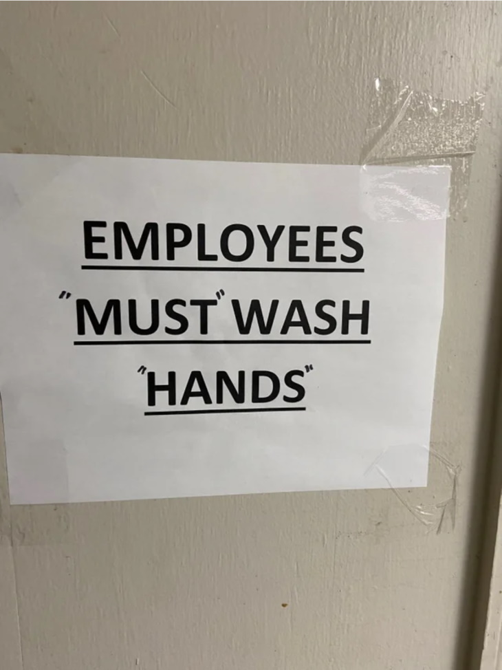 Funny Signs wash hands