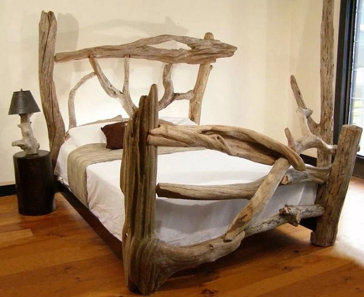 Woodworking Pieces, driftwood bed