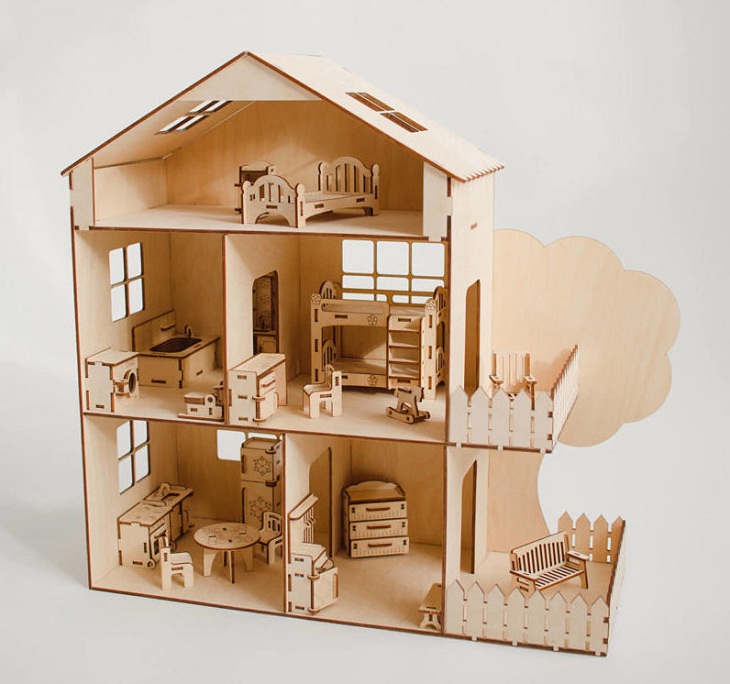 Woodworking Pieces, wooden dollhouse