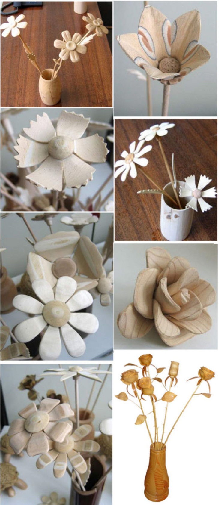 Woodworking Pieces, flowers