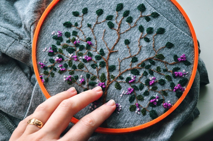 Upcycling Old Clothes embroidery