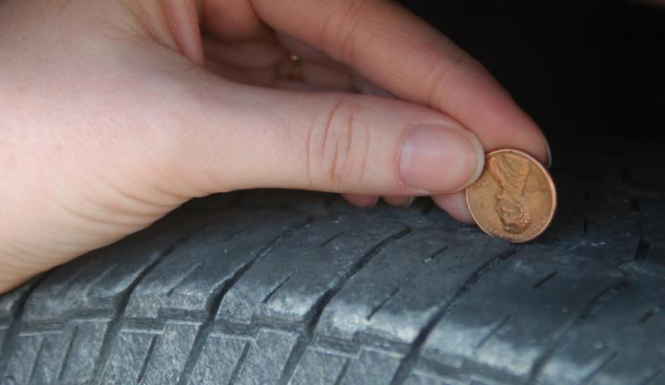 Tire Manual - tread depth testing with penny