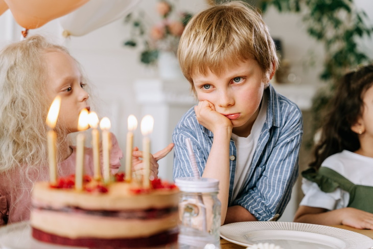 Passive-Aggressive Communication boy upset on birthday