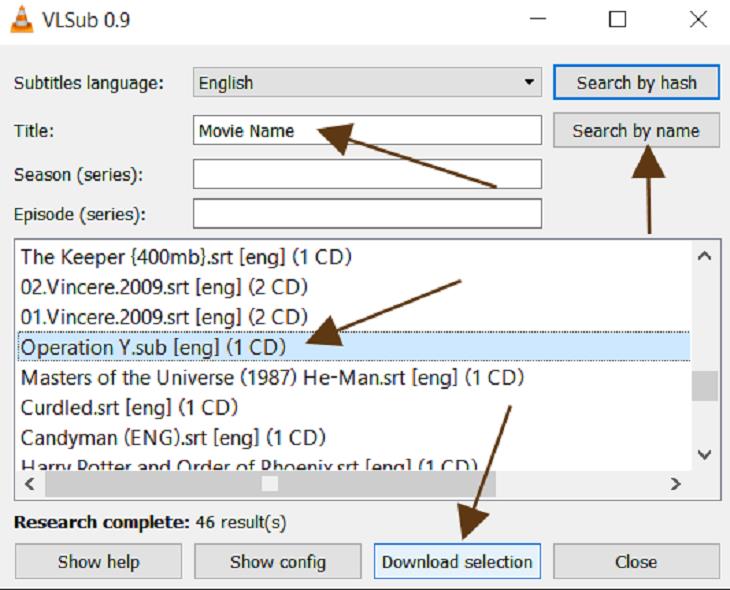 Secret Features of VLC,  Download subtitles