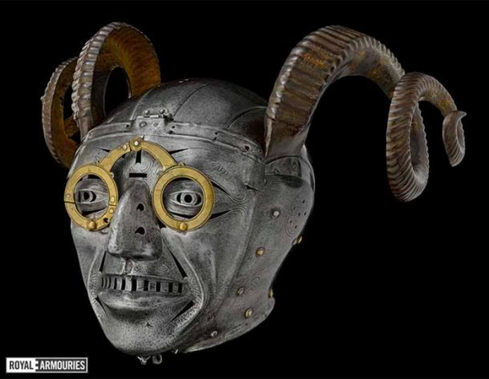 ancient helmets - 4.  Horned Helmet of Henry VIII
