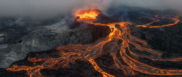 Drone Photos "Volcano in the Clouds" by Luis Manuel Vilariño Lopez