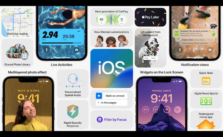 Apple's iOS 16 - colorful screens