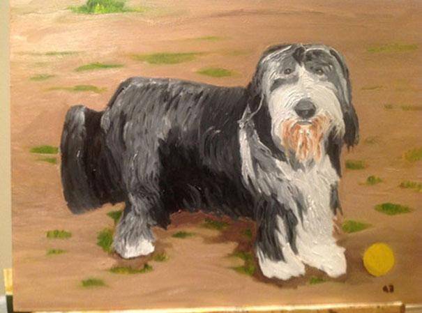 George Bush, painting of a dog