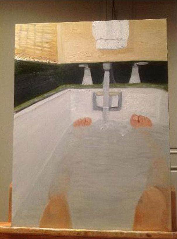 George Bush, self portrait in the bath
