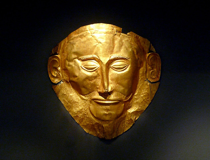 History of Masks Mycenean Death Mask of Agamemnon
