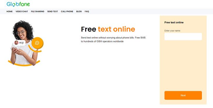Websites to Send Text Messages, Globfone