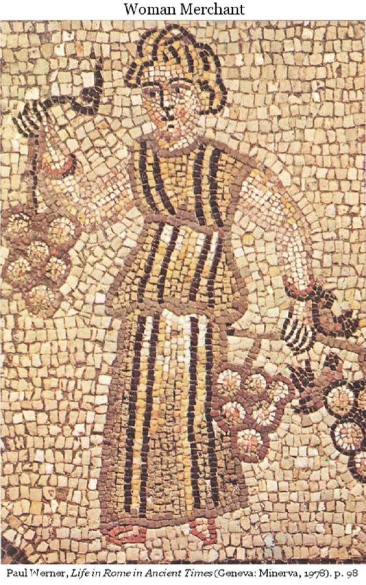 mosaic of woman with clavi 