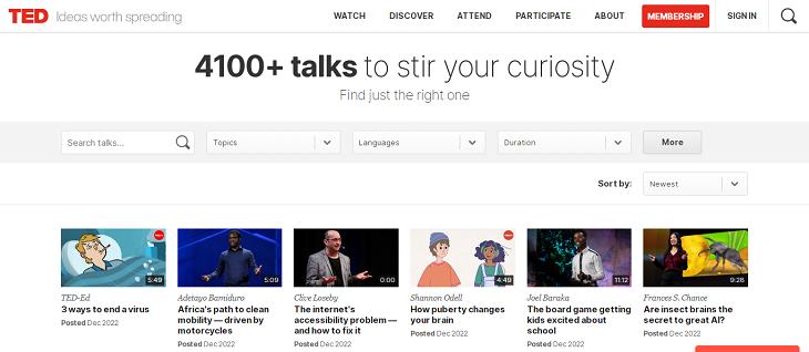 YouTube Alternatives, TED Talks