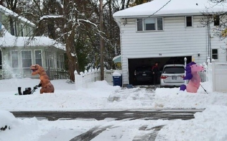 Buffalo Snowstorm, snow shoveing