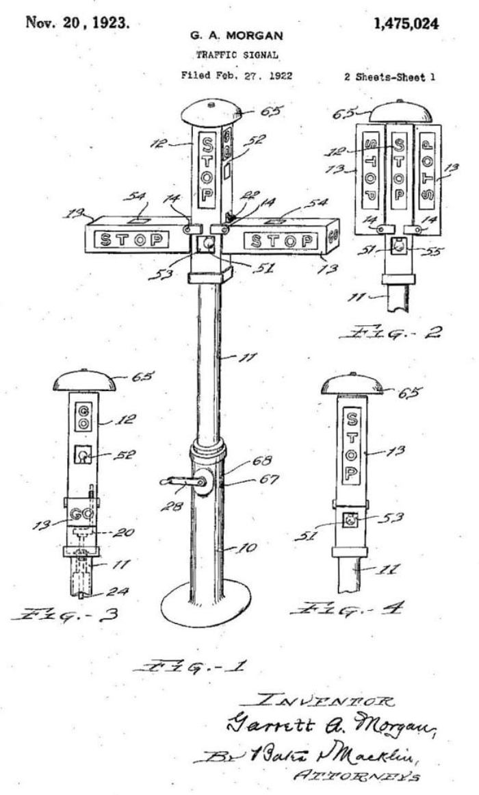 William's patented tri-color traffic lights