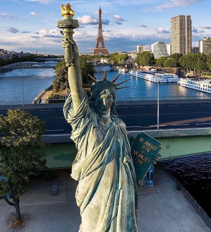 One of France's replicas of the Statue of Liberty is in Paris