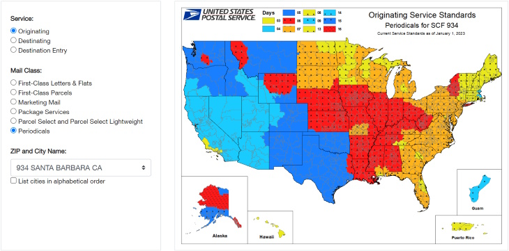 Websites to Track Shipments & Delivery Times United States Postal Service Shipping Times Map