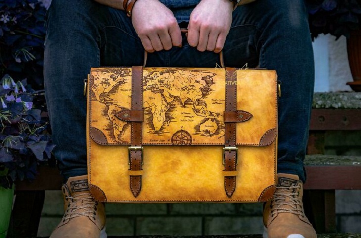 Handmade Leather Creations, briefcase
