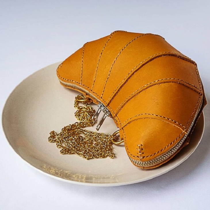 Handmade Leather Creations, croissant purse